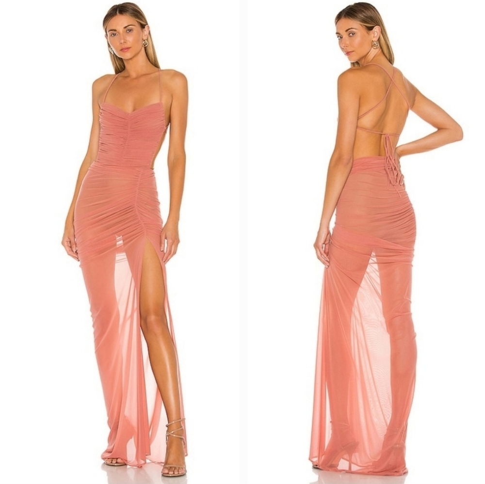 Michael Costello Coral Maxi Dress
